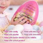 Easter, Happy, Gift For Kids, Parents - I Am Kind I Am Smart - Personalized Fillable Egg