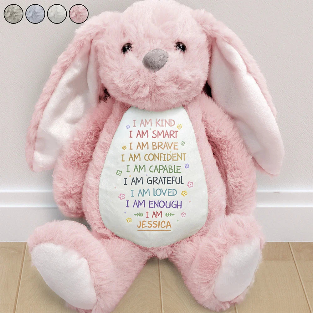 I Am Kind I Am Smart - Personalized Soft Toy Bunny
