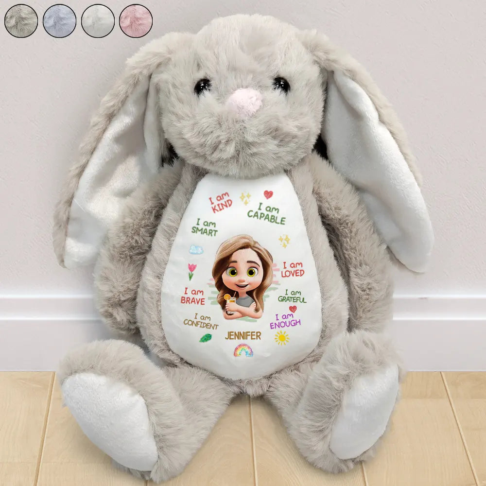 I Am Kind I Am Smart Kids Baby - Personalized Soft Toy Bunny