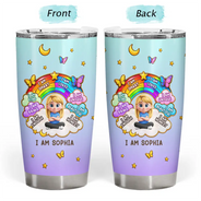 Back To School, Gift For Kids, Adorable, Vector - I Am Smart Kind Brave Butterfly - Personalized Tumbler