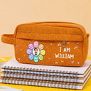 Back To School, Gift For Kids, Adorable, Vector - I Am Smart Kind Brave Butterfly Flower Rainbow - Personalized Corduroy Pencil Case
