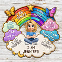 Adorable, Back To School, Gift For Kids, Vector - I Am Smart Kind Brave Butterfly Flower Rainbow - Personalized Custom Shaped Metal Sign