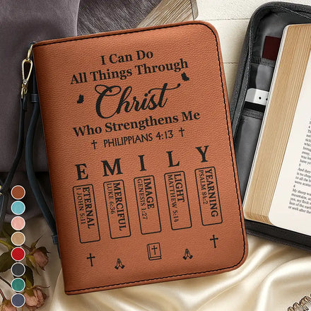 I Can Do All Things Through Christ Who Strengthens Me - Personalized Bible Cover - Personalized Bible Cover