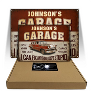Gift For Men,Gift For Yourself,Happy,Gift For Father,Gift For Grandpa,Icon - I Can Fix Anything Except Stupid - Personalized Classic Metal Signs