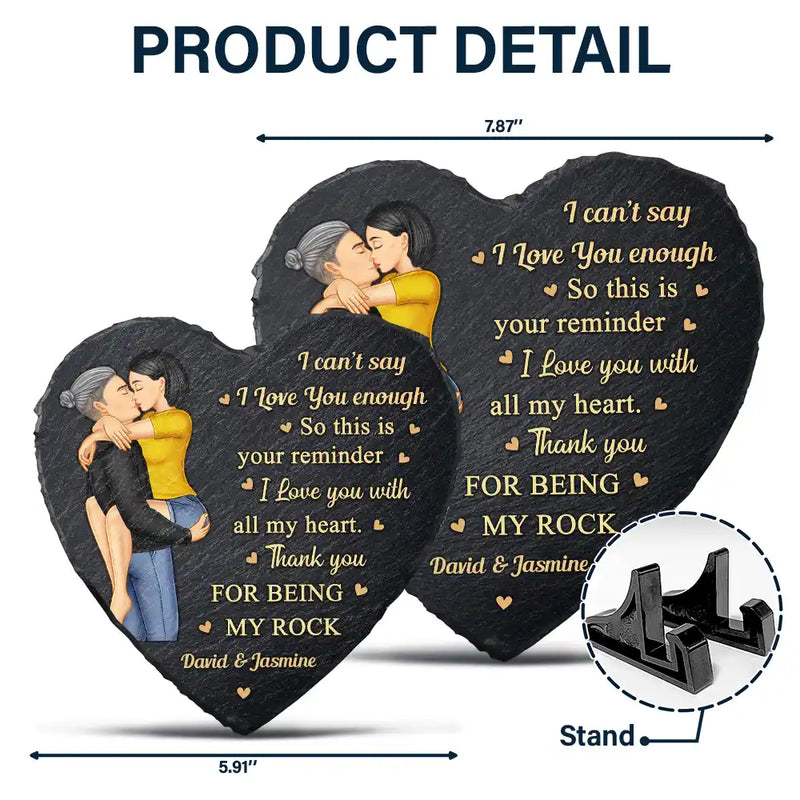 Gift For Couples,Gift For Husband,Gift For Boyfriend,Happy - I Can't Say I Love You Enough So This Is Your Reminder - Personalized Heart Memorial Garden Stone
