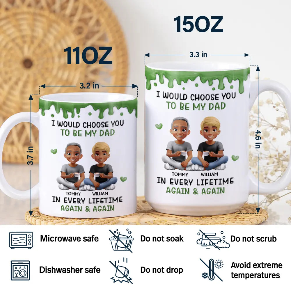 Mom,Sons,Gift For Mother,Gift For Daughter,Gift For Son,Happy - I Choose You In Every Lifetimes - Personalized White Edge-to-Edge Mug