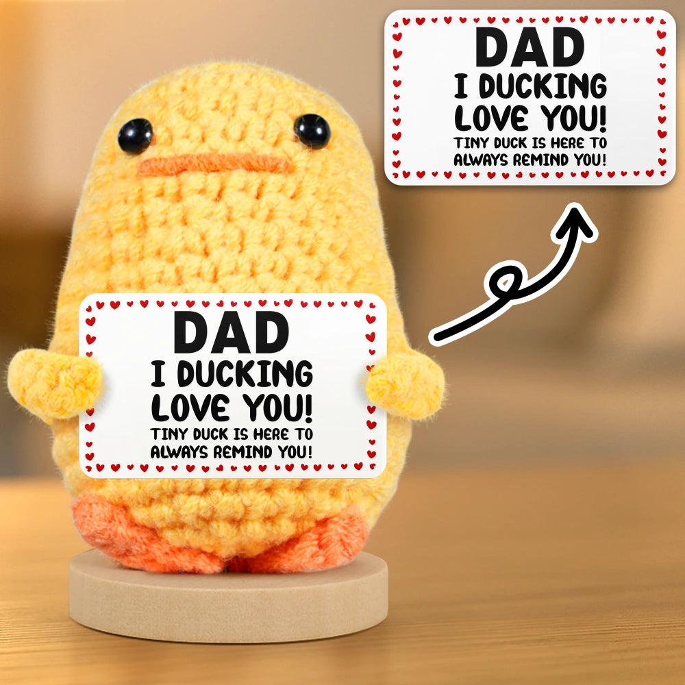 Family,Gift For Father,Gift For Husband,Funny - I Ducking Love You - Personalized Doll Crochet With Custom Card