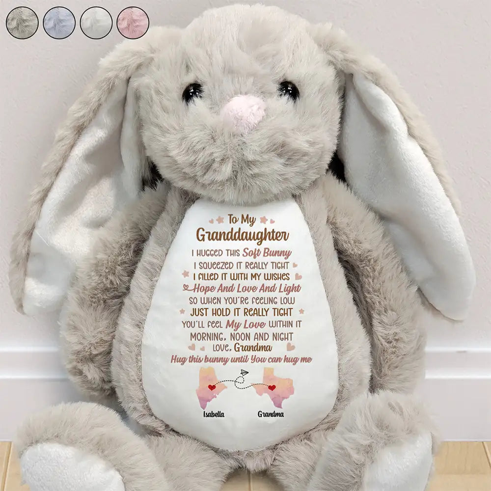 I Filled It With My Wishes Granddaughter Grandma States - Personalized Soft Toy Bunny