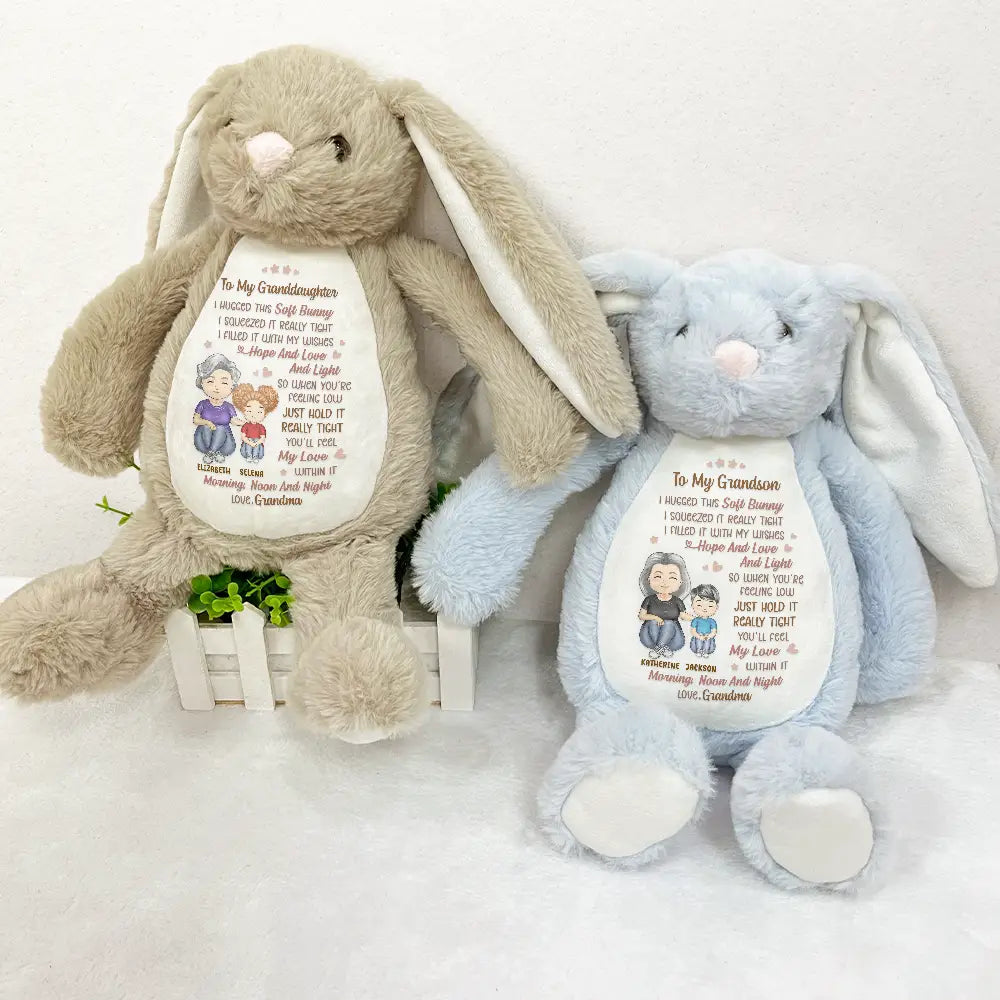 Gift For Grandma,Grandma,Grandkids,Gift For Grandkids,Gift For Daughter,Gift For Mother - I Filled It With My Wishes Grandmother Granddaughter - Personalized Soft Toy Bunny