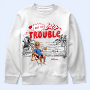 Best friends' Hobby,Gift For Bestie,Summer,Gift For Women,Gift For Yourself,Happy - I Get Us Into Trouble - Personalized T Shirt