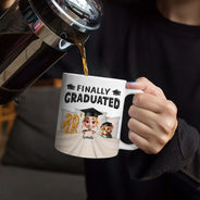 Graduation, Dad - Children, Mom - Children, Gift For Sibling, Gift For Bestie, Funny - I Graduated! Can I Go Back To Bed Now - Personalized White Edge-to-Edge Mug