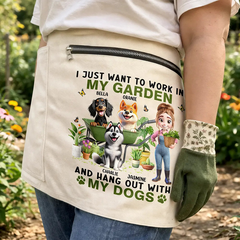 I Just Want To Work In My Garden - Personalized Gardening Apron