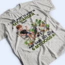 Gardening,Gift For Women,Gift For Men,Pet Lovers,Pet Mom,Pet Dad,Dog Lovers,Dog Mom,Dog Dad,Happy - I Just Want To Work In My Garden With My Dogs - Personalized T Shirt