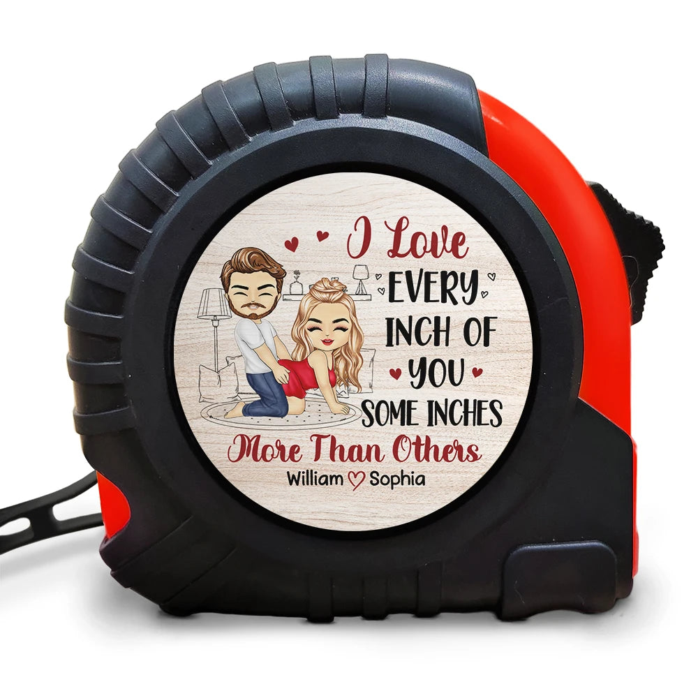 Gift For Couples,Old Couples,Gift For Husband,Gift For Wife,Gift For Boyfriend,Gift For Girlfriend,Love - I Love Every Inch Of You Doggy Couple - Personalized Tape Measure
