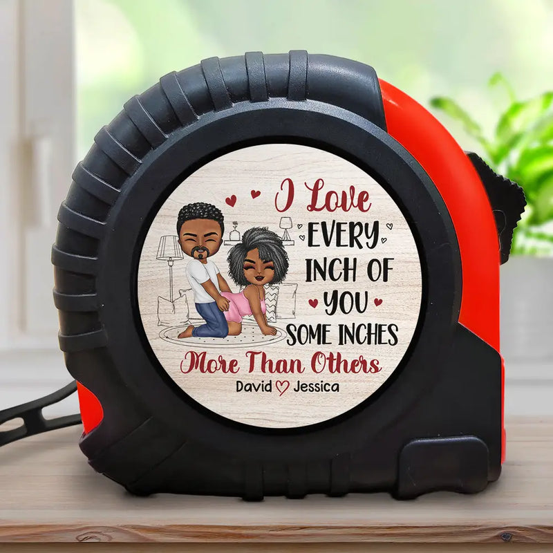Gift For Couples,Old Couples,Gift For Husband,Gift For Wife,Gift For Boyfriend,Gift For Girlfriend,Love - I Love Every Inch Of You Doggy Couple - Personalized Tape Measure