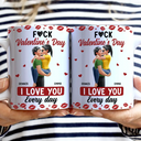 Gift For Couples,Old Couples,Gift For Husband,Gift For Wife,Gift For Boyfriend,Gift For Girlfriend,Love - I Love You Every Day Kissing Couple - Personalized White Edge-to-Edge Mug