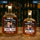 Gift For Couples,Gift For Husband,Gift For Wife,Gift For Boyfriend,Gift For Girlfriend,Happy - I Love You Everyday 3D Effect Couple - Personalized Whiskey Bottle