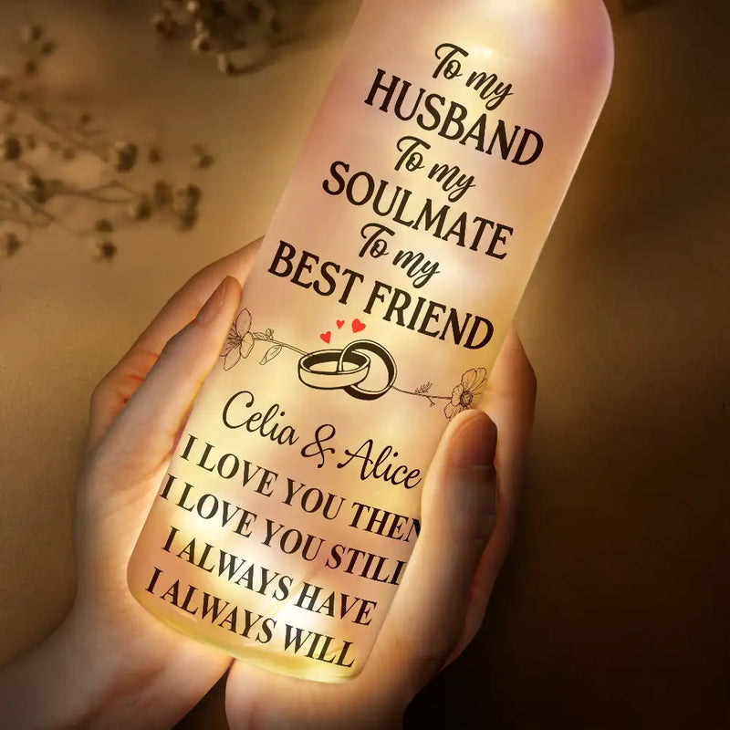 Gift For Couples,Gift For Husband,Gift For Wife,Gift For Boyfriend,Gift For Girlfriend,Custom Photo,Love - I Love You Then I Love You Still - Personalized Bottle Light