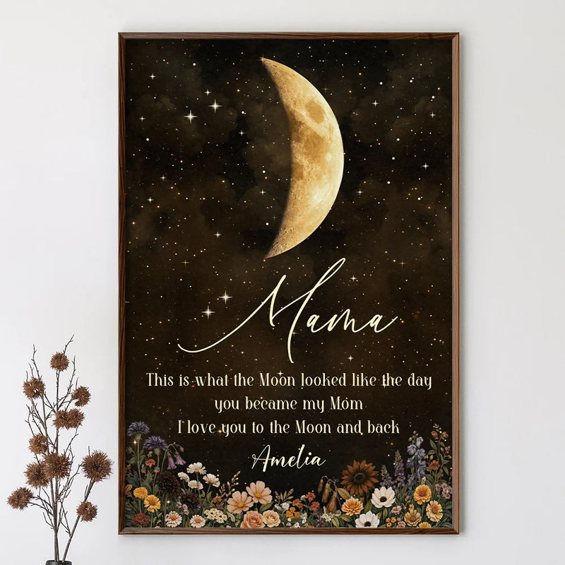 Gift For Mother, Gift For Grandma, Happy - I Love You To The Moon And Back - Personalized Poster