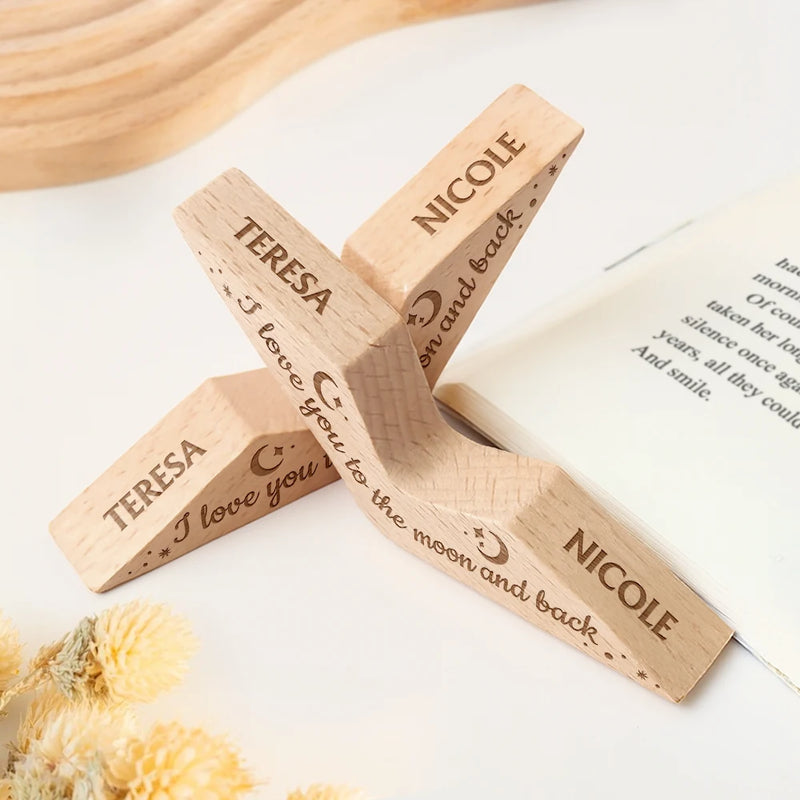 Gift For Yourself,Gift For Couples,Gift For Husband,Gift For Wife,Reading,Happy - I Love You To The Moon And Back - Personalized Thumb Page Holder