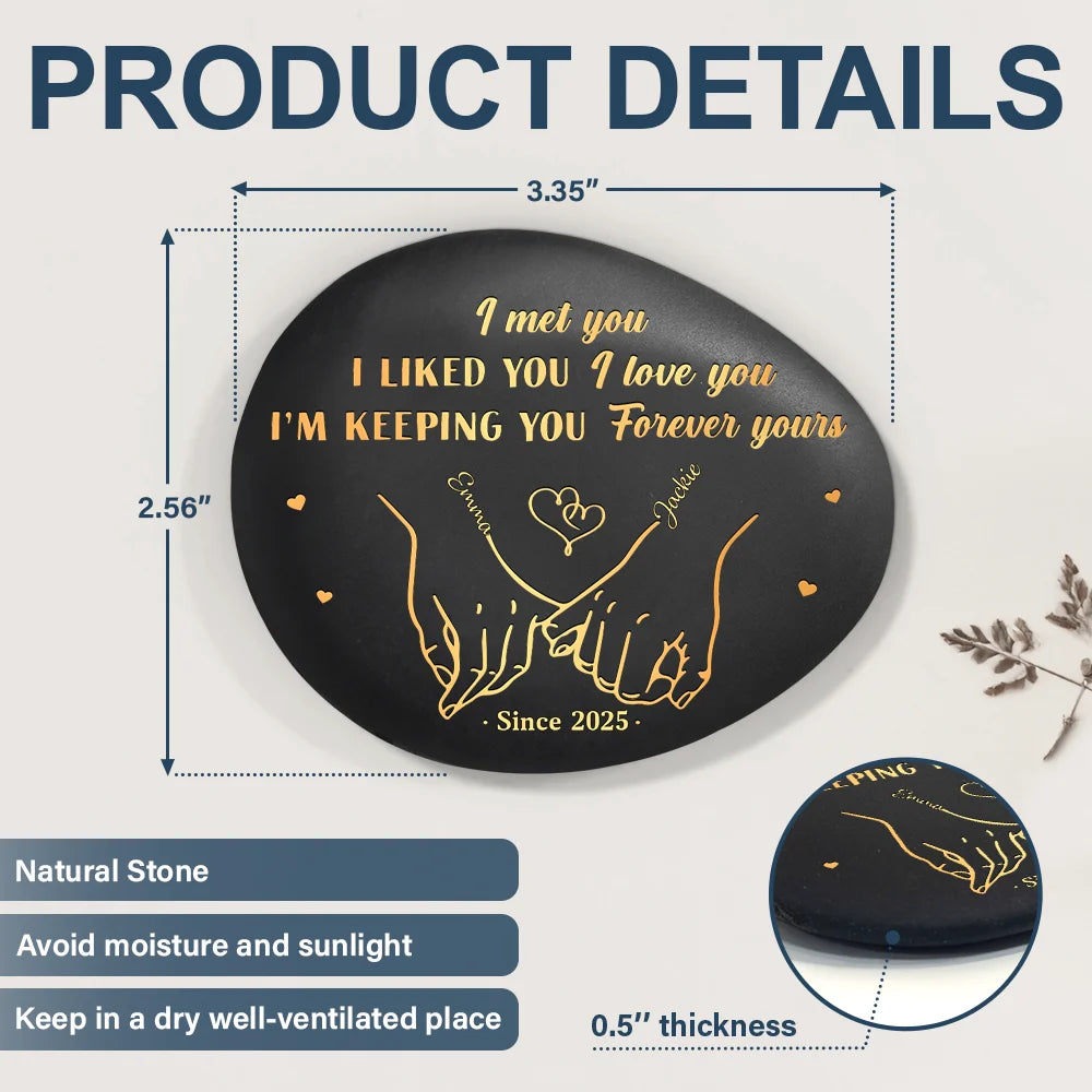 Gift For Couples,Gift For Husband,Gift For Wife,Gift For Boyfriend,Gift For Girlfriend,Love - I Met You I Like You Couples - Personalized Printed Rock