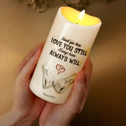 Gift For Couples,Gift For Husband,Gift For Wife,Gift For Boyfriend,Gift For Girlfriend,Custom Photo,Love - I Met You I Liked You - Personalized Flameless LED Candle