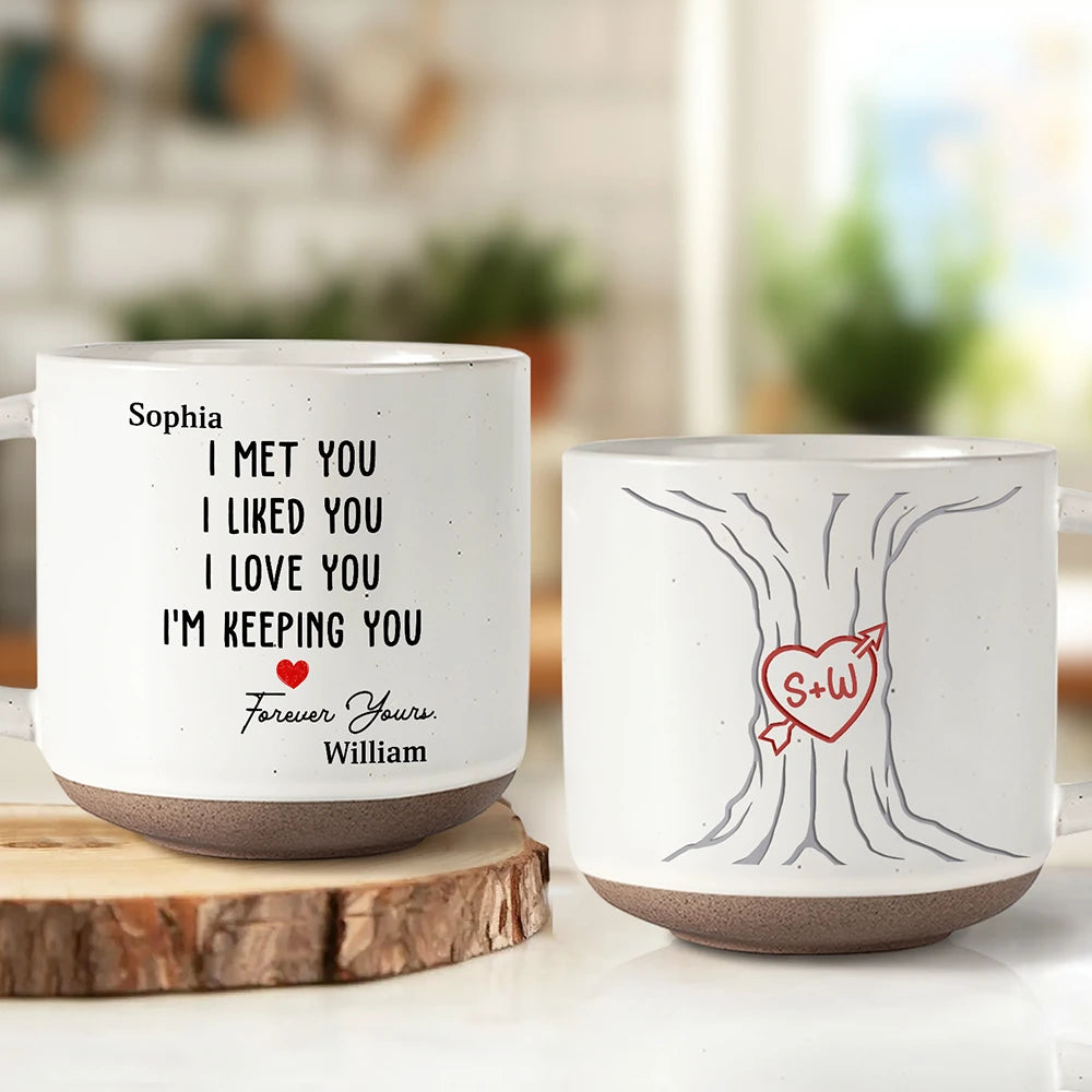 Gift For Couples,Gift For Wife,Gift For Husband,Gift For Boyfriend,Gift For Girlfriend,Love - I Met You I Liked You Couple - Personalized Pottery Mug