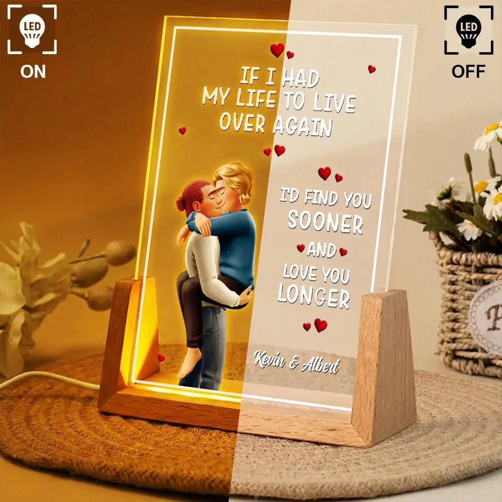 Gift For Couples,Gift For Husband,Gift For Wife,Gift For Girlfriend,LGBT,Love - I Met You Liked You Love You Forever - Personalized Night Light