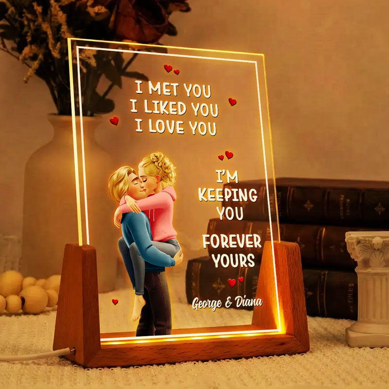 Gift For Couples,Gift For Husband,Gift For Wife,Gift For Girlfriend,LGBT,Love - I Met You Liked You Love You Forever - Personalized Night Light
