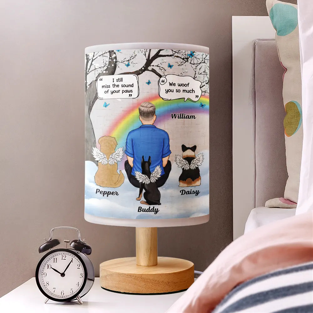 Dog Lovers,Dog Mom,Cat Lovers,Cat Mom,Pet Lovers,Memorial,Sad - I Miss You Memorial Dog Cat Memorial - Personalized Fabric Lamp