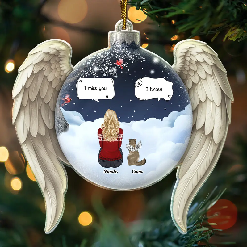 Christmas, Memorial, Sad, Pet Lovers, Dog Lovers, Cat Lovers - I Miss You Pet Memorial - Personalized Custom Shaped Acrylic Ornament