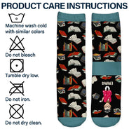 Gift For Yourself, Gift For Women, Reading, Happy, Gift For Men, Christmas - I Really Do Need All These Books - Personalized Socks