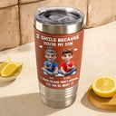Mom - Sons, Mom - Daughters (Adult), Funny, Gift For Son - I Smile Because You Are My Daughter Son - Personalized Leather Tumbler