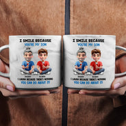 Mom - Sons,Mom - Daughters (Adult),Gift For Daughter,Gift For Son,Funny - I Smile Because You Are My Daughter Son - Personalized Marble Mug