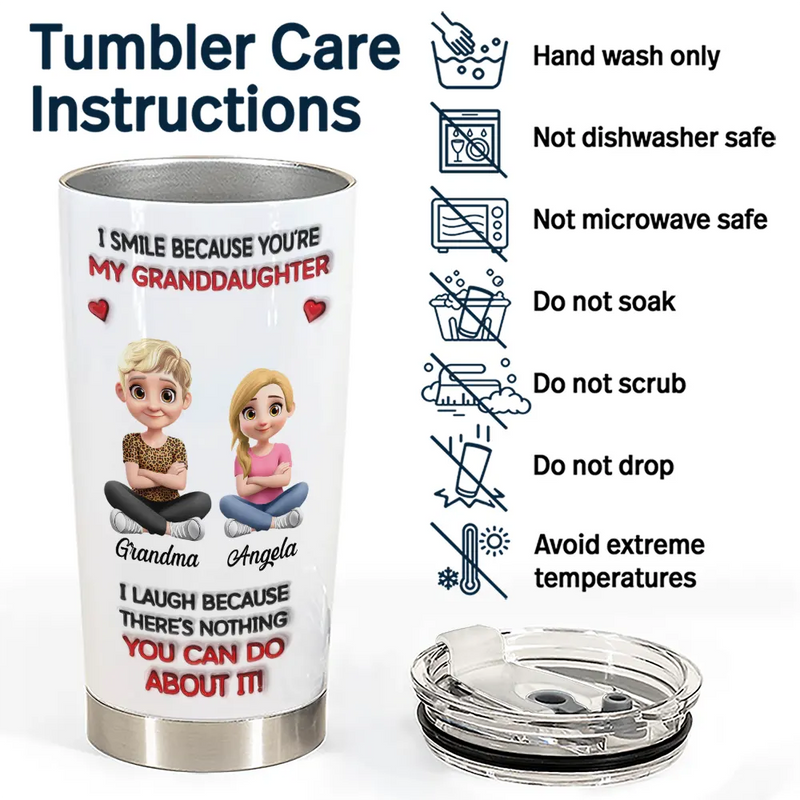 Dad - Daughters (Adult),Dad - Daughters (Young),Dad - Children,Mom - Children,Mom - Daughters (Adult),Gift For Daughter,Mom - Daughters (Young),Mom - Sons,Dad - Sons,Gift For Son,Grandpa - Grandkids,Grandma - Grandkids,Gift For Grandkids,Happy - I Smile Because You Are My Daughter Son - Personalized Tumbler