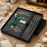 Vector,Graduation,Gift For Women,Gift For Men,Happy - I Trust The Next Chapter - Personalized Leather Notebook Set