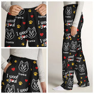 Dog Lovers,Funny - I We Woof You - Personalized Pajama Pants