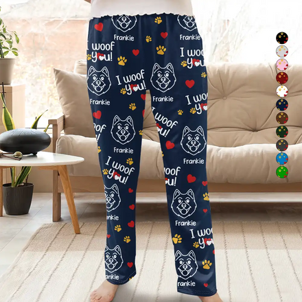 I We Woof You - Personalized Pajama Pants