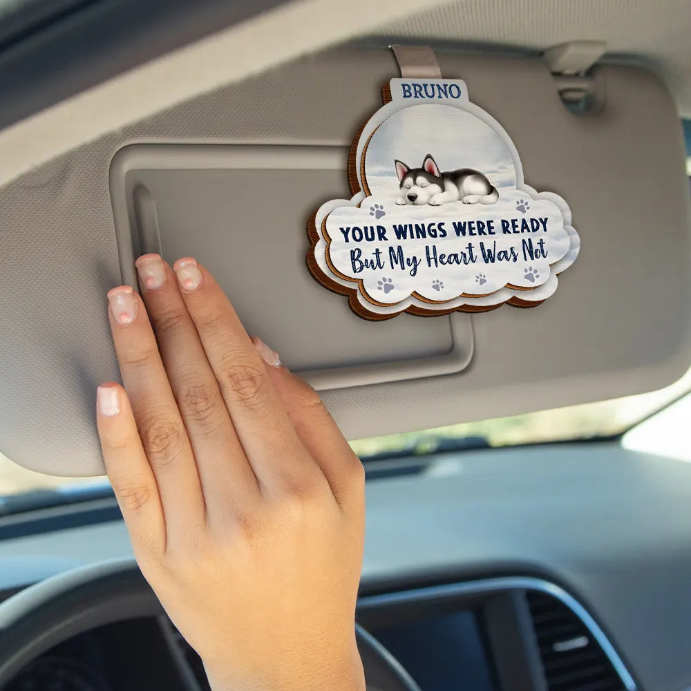 Sad,Memorial,Pet Lovers - I Will Carry You With Me Dog Lovers - Personalized Custom Shaped Car Visor Clip