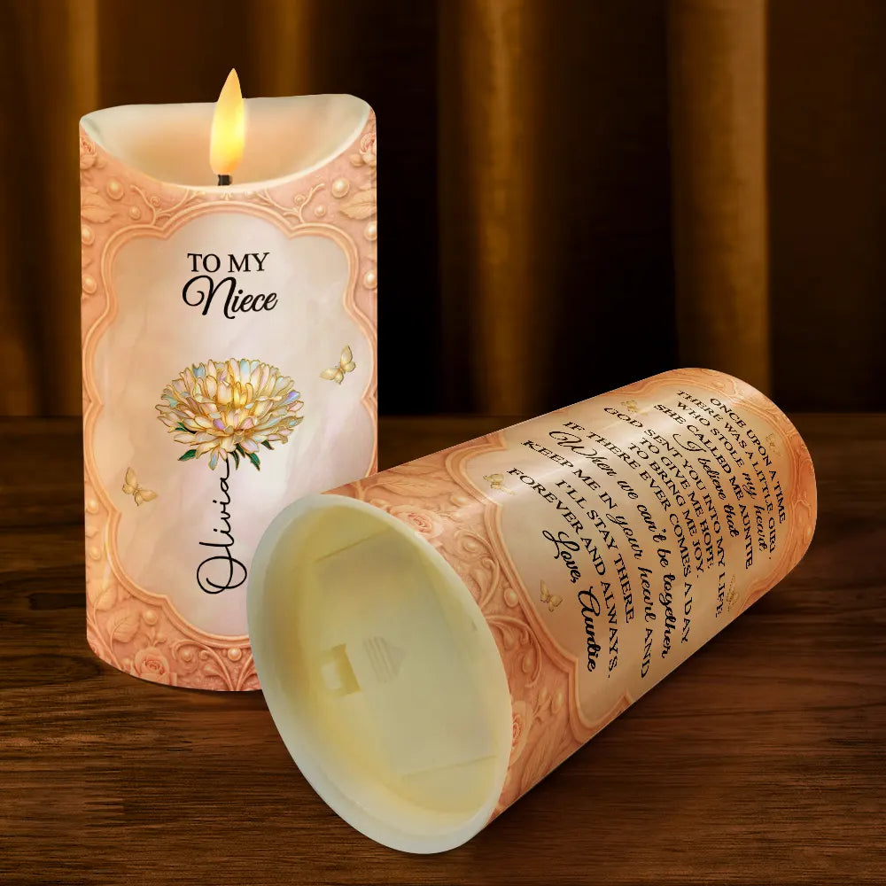 Grandma,Grandkids,Gift For Grandkids,Gift For Daughter,Love - I Will Stay There Forever And Always - Personalized Flameless LED Candle