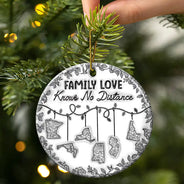 Top Market,Family,Gift For Bestie,Long Distance,Happy - I Wish We Lived Closer 3D Inflated Effect - Personalized Circle Ceramic Ornament