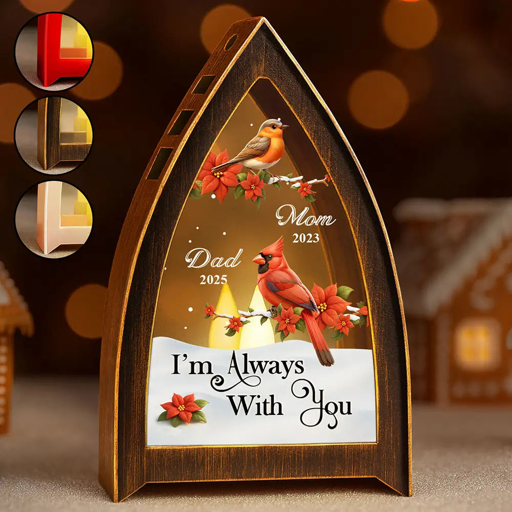 Family,Memorial,Gift For Women,Gift For Men,Sad - I'm Always With You - Personalized Tabletop Lantern Light
