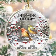 Sad, Memorial, Christmas - I'm Always With You 3D Cardinal - Personalized Custom Shaped Acrylic Ornament