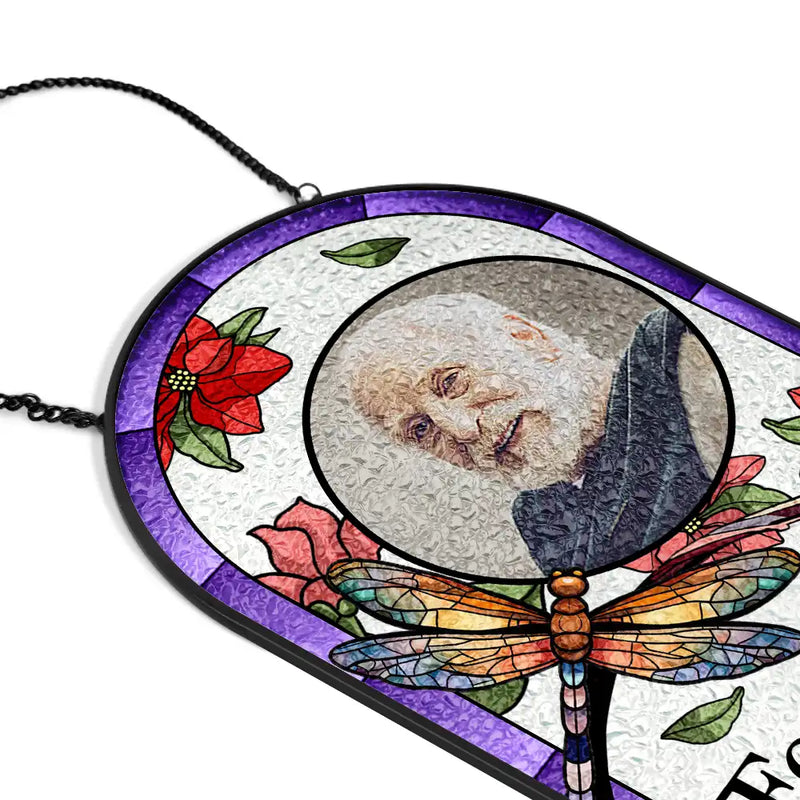 Sad,Gift For Husband,Gift For Wife,Parents,Gift For Yourself,Gift For Grandparents,Family,Gift For Sibling - I'm Always With You Memorial - Personalized Rounded Rectangle Stained Glass Suncatcher