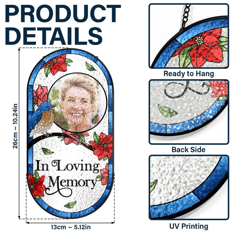 Sad,Gift For Husband,Gift For Wife,Parents,Gift For Yourself,Gift For Grandparents,Family,Gift For Sibling - I'm Always With You Memorial - Personalized Rounded Rectangle Stained Glass Suncatcher