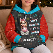 Christmas,Gift For Men,Gaming,Gift For Yourself,Vector,Happy - I'm Gaming Do Not Disturb - Personalized Fleece Hoodie
