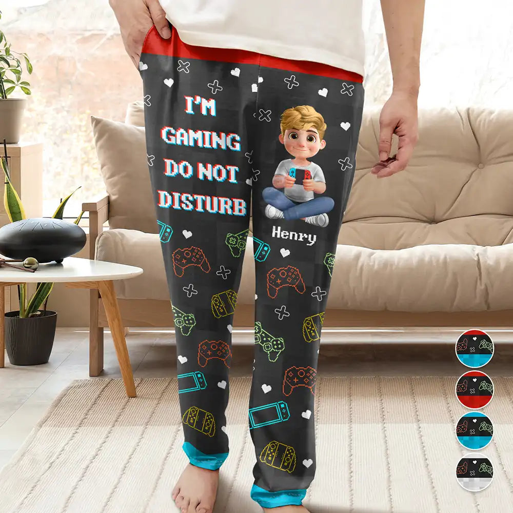 Gift For Kids,Gift For Son,Gift For Daughter,Happy,Dog Lovers,Cat Lovers - I'm Gaming Do Not Disturb - Personalized Pajama Pants