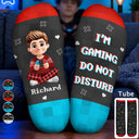 Gift For Kids,Gift For Grandkids,Dad,Children,Happy,Christmas - I'm Gaming Do Not Disturb - Personalized Socks