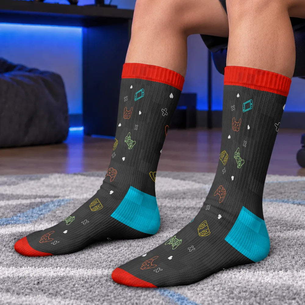 Gift For Kids,Gift For Grandkids,Dad,Children,Happy,Christmas - I'm Gaming Do Not Disturb - Personalized Socks