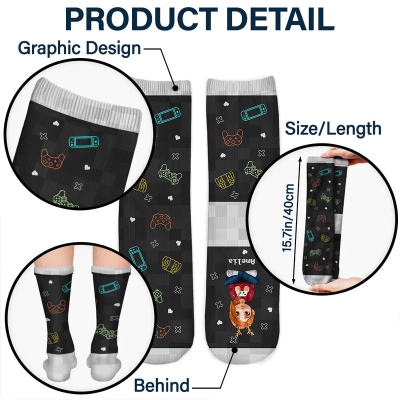 Gift For Kids,Gift For Grandkids,Dad,Children,Happy,Christmas - I'm Gaming Do Not Disturb - Personalized Socks